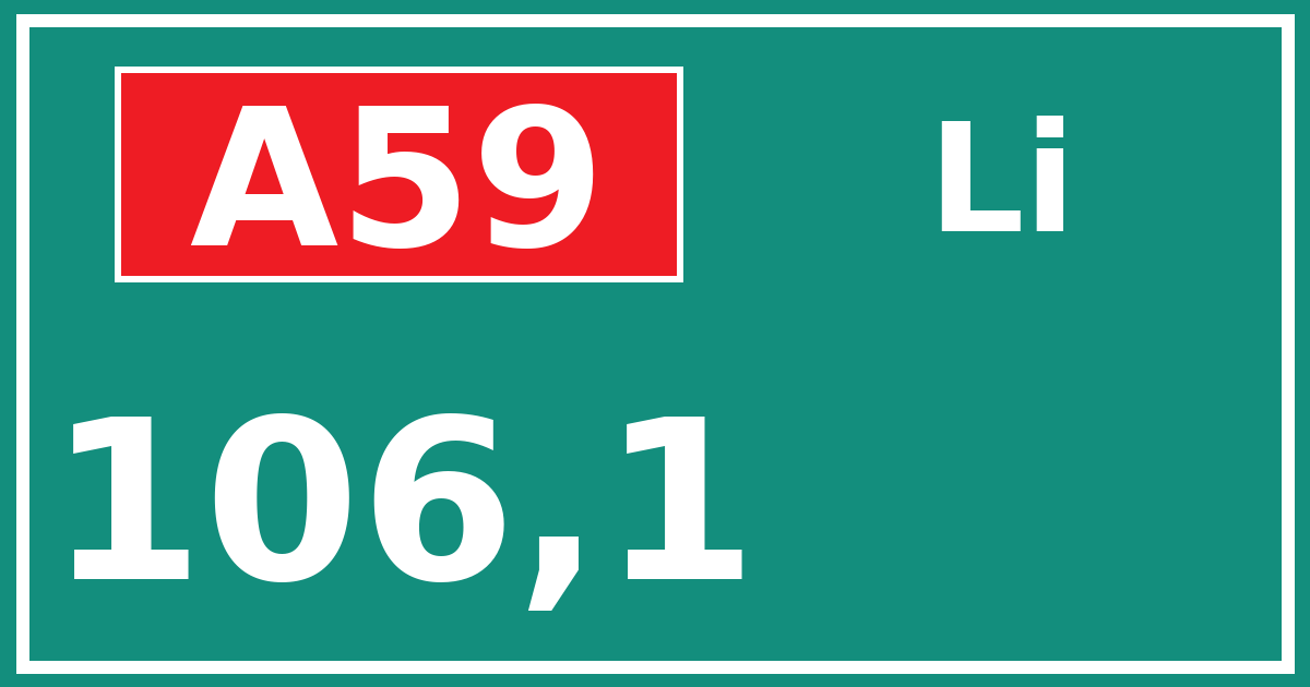 Hectometerbord A59 106,1 zijde Li