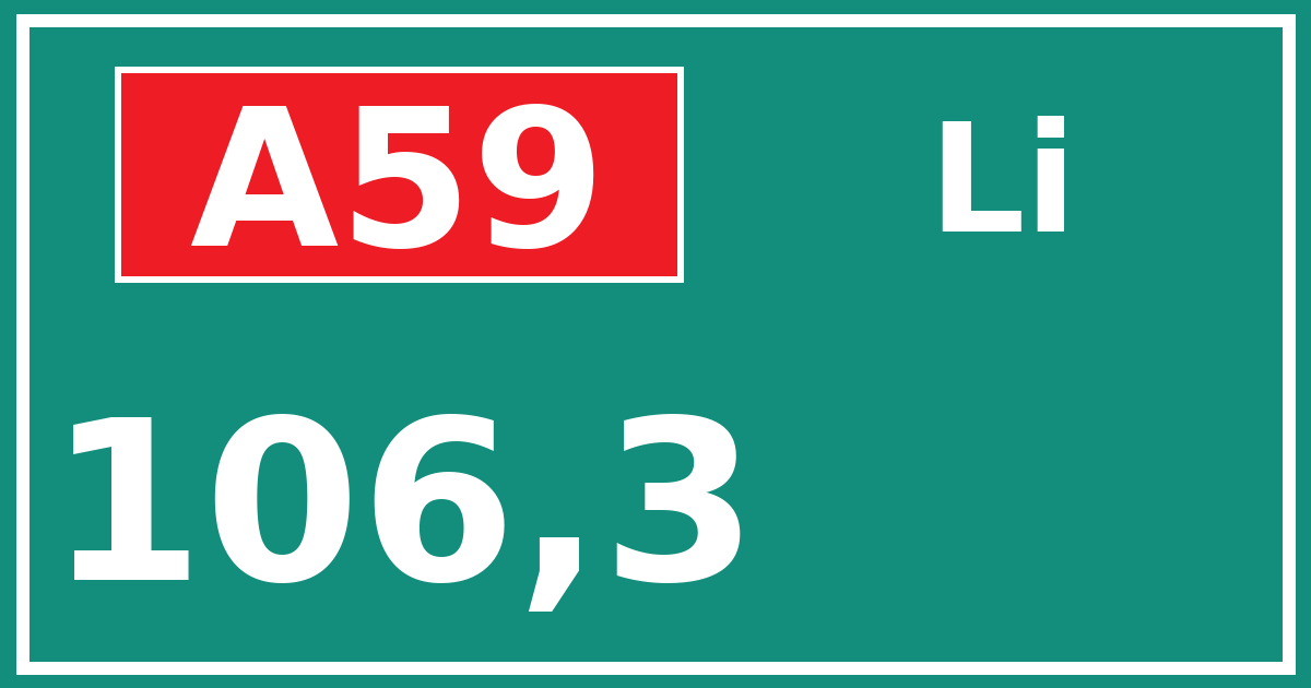 Hectometerbord A59 106,3 zijde Li