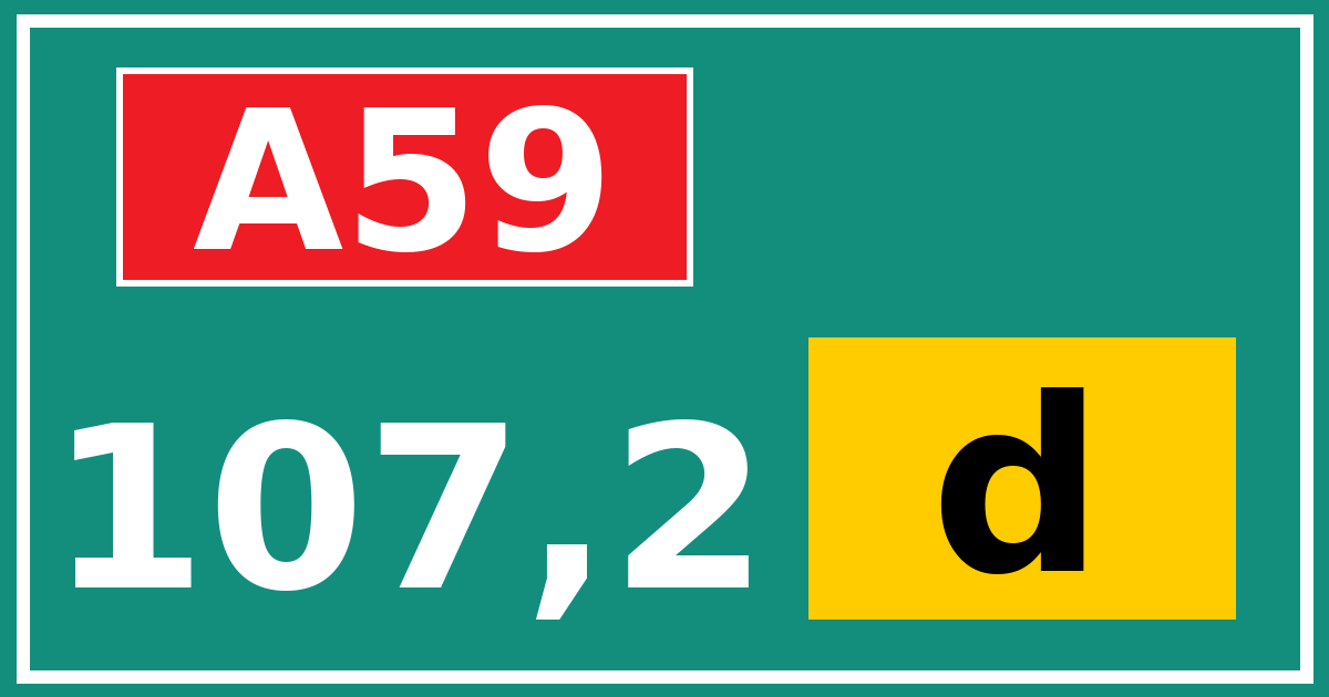 Hectometerbord A59 107,2 letter d