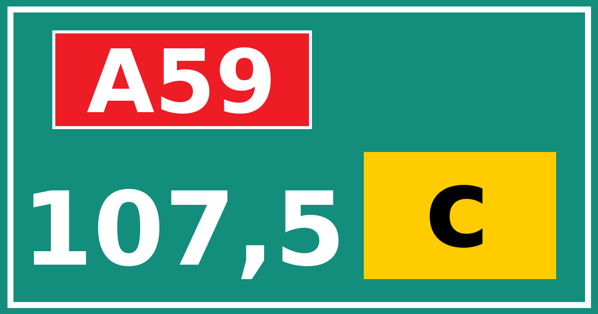 Hectometerbord A59 107,5 letter c