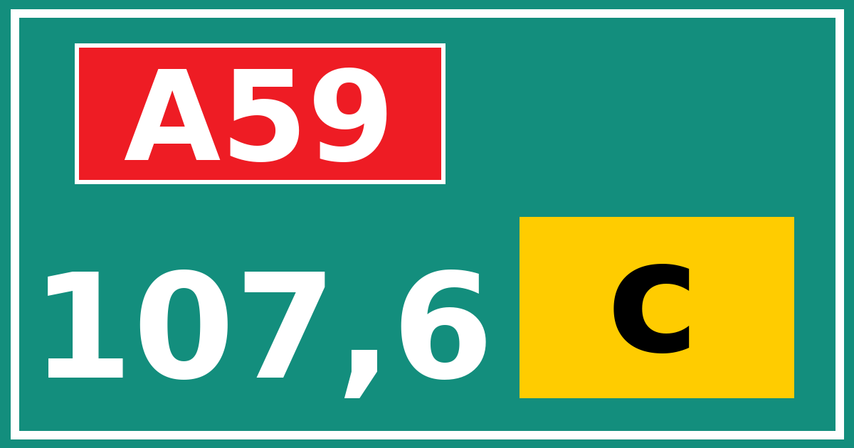 Hectometerbord A59 107,6 letter c