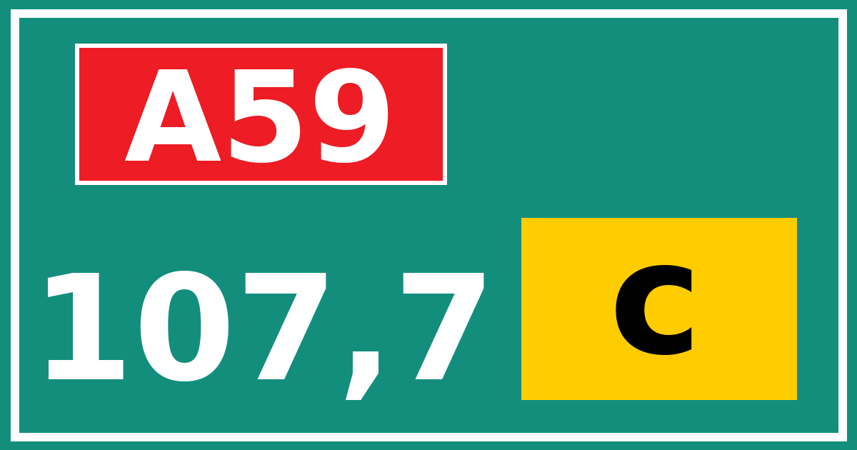 Hectometerbord A59 107,7 letter c