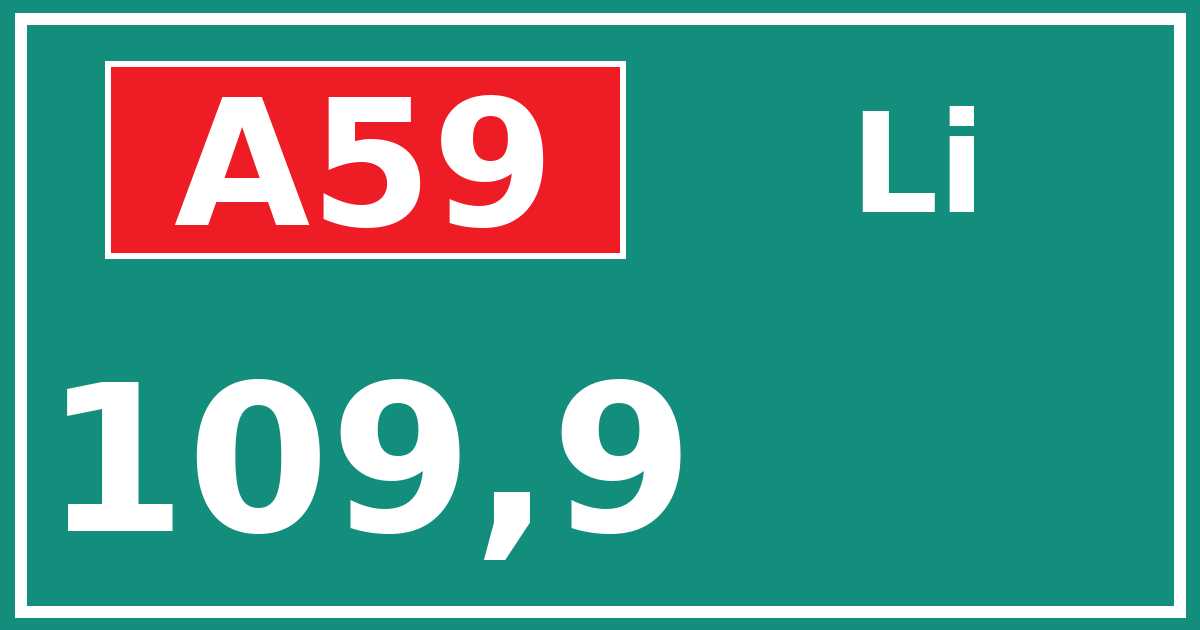 Hectometerbord A59 109,9 zijde Li