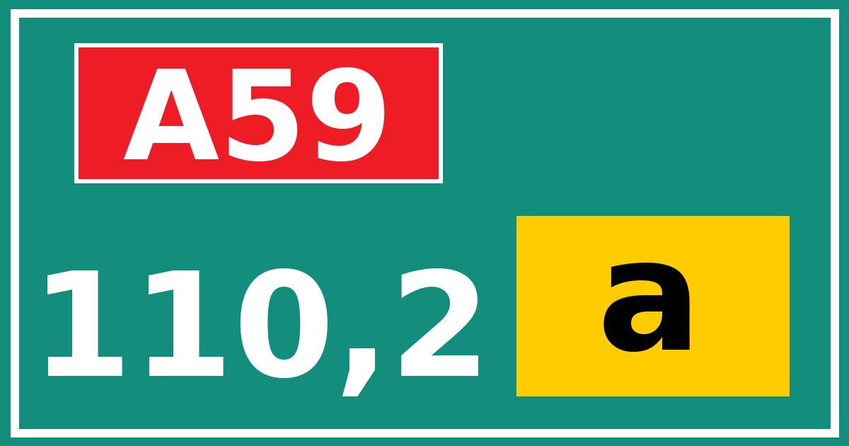 Hectometerbord A59 110,2 letter a