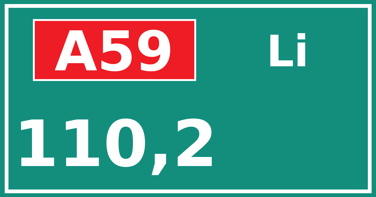Hectometerbord A59 110,2 zijde Li
