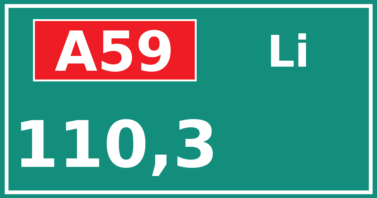 Hectometerbord A59 110,3 zijde Li