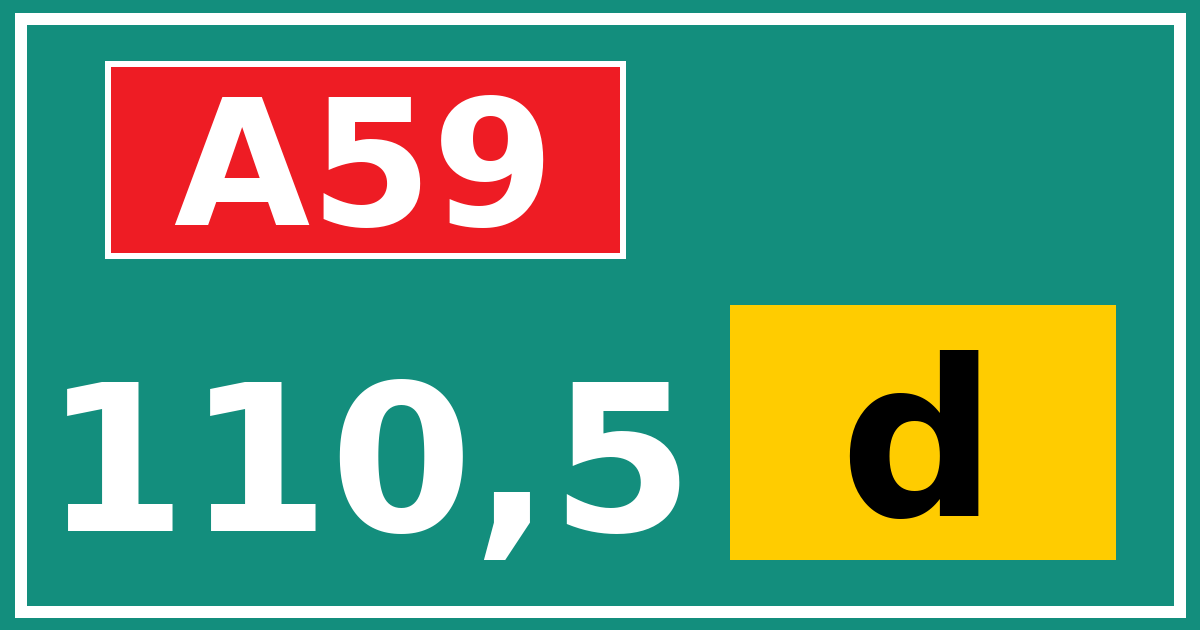 Hectometerbord A59 110,5 letter d