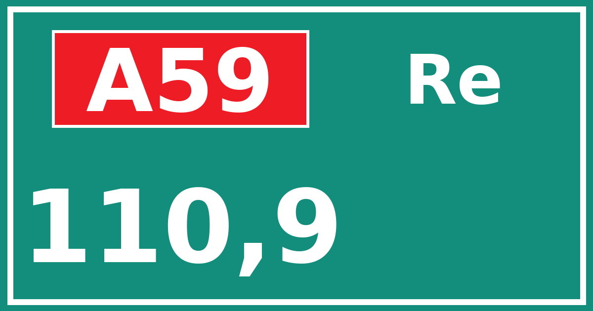 Hectometerbord A59 110,9 zijde Re