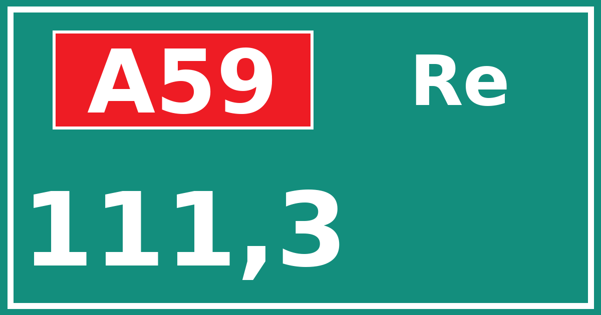 Hectometerbord A59 111,3 zijde Re