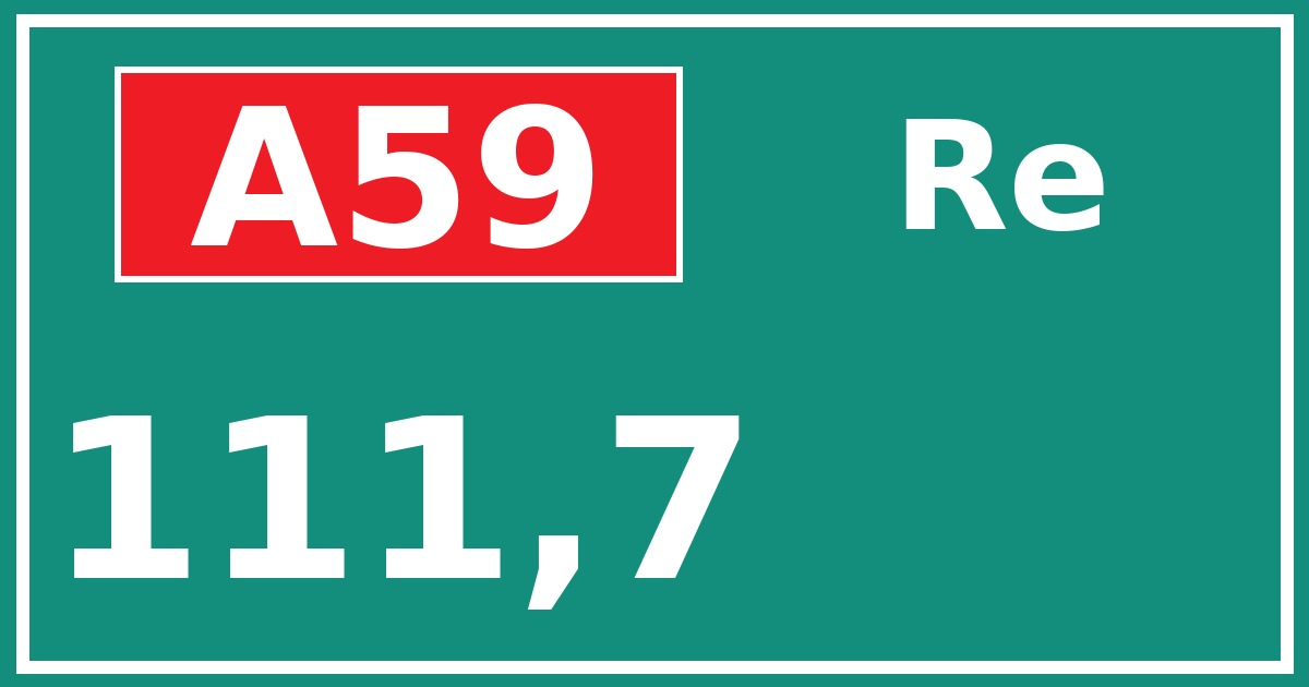 Hectometerbord A59 111,7 zijde Re