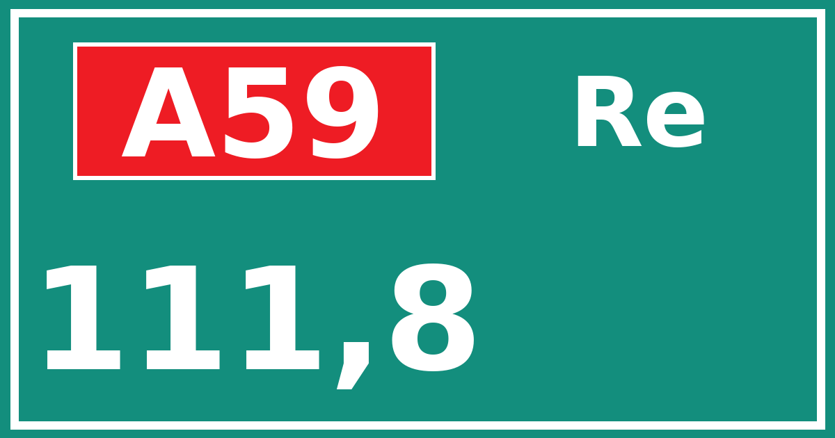 Hectometerbord A59 111,8 zijde Re