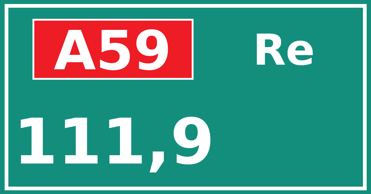 Hectometerbord A59 111,9 zijde Re