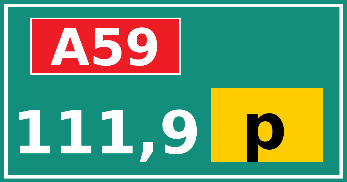 Hectometerbord A59 111,9 letter p