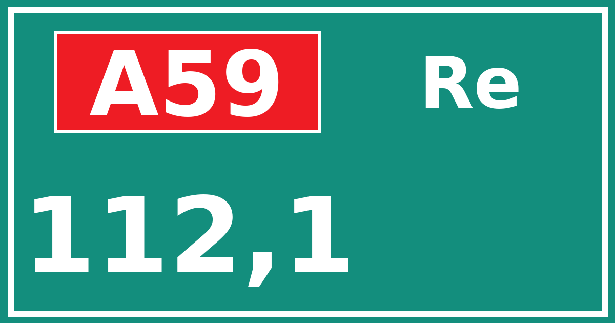 Hectometerbord A59 112,1 zijde Re