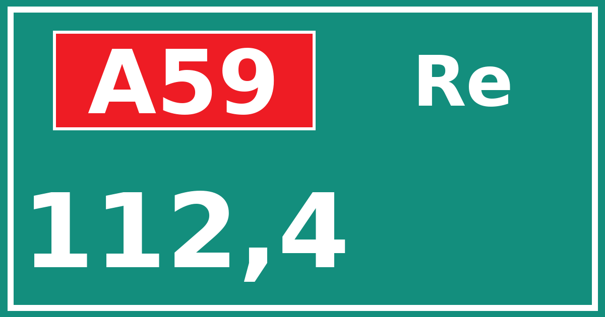 Hectometerbord A59 112,4 zijde Re