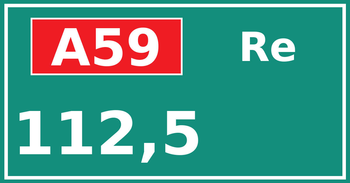 Hectometerbord A59 112,5 zijde Re