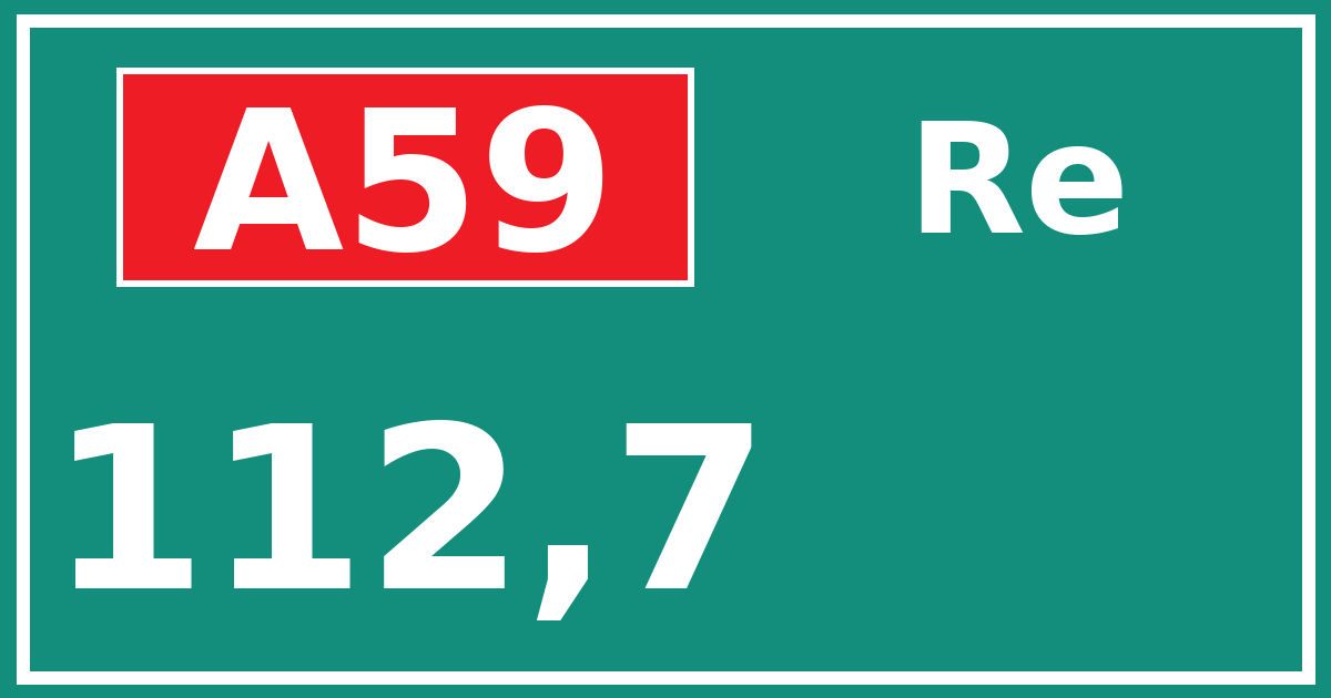 Hectometerbord A59 112,7 zijde Re