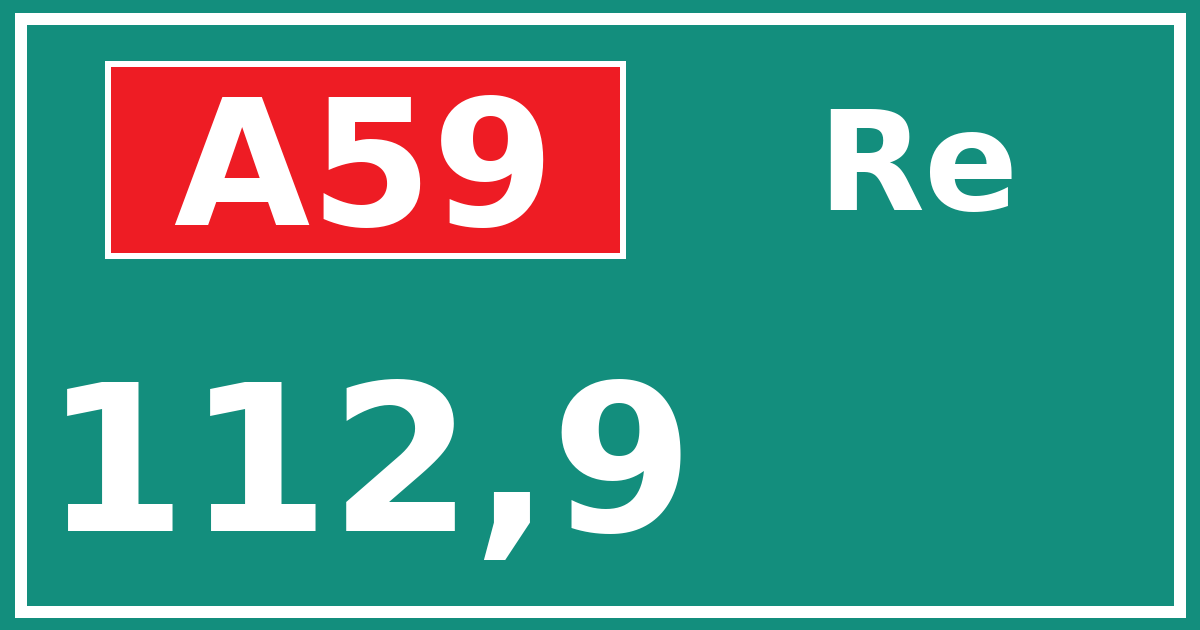 Hectometerbord A59 112,9 zijde Re