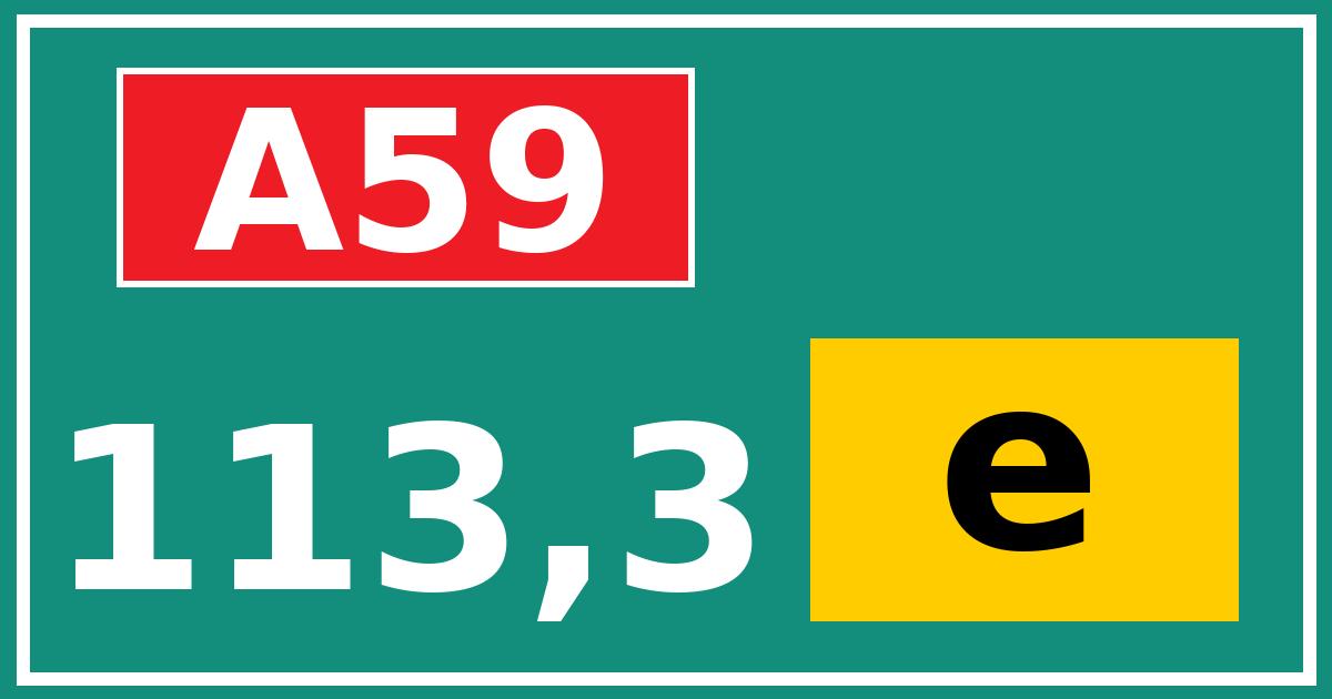 Hectometerbord A59 113,3 letter e