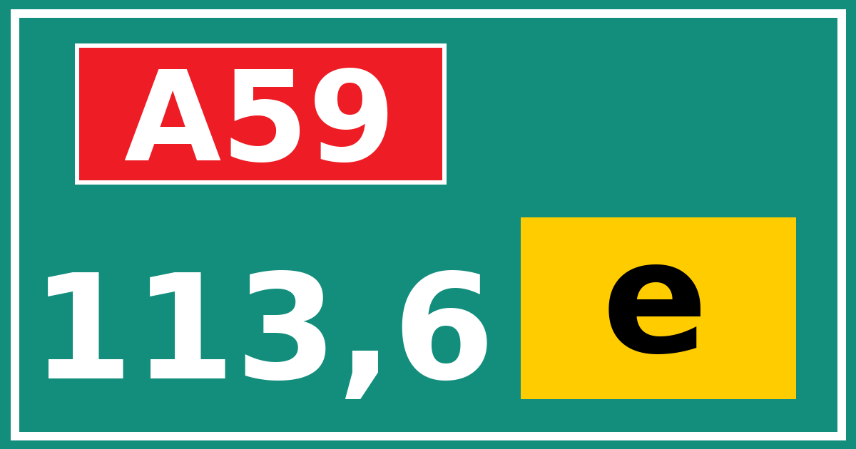 Hectometerbord A59 113,6 letter e