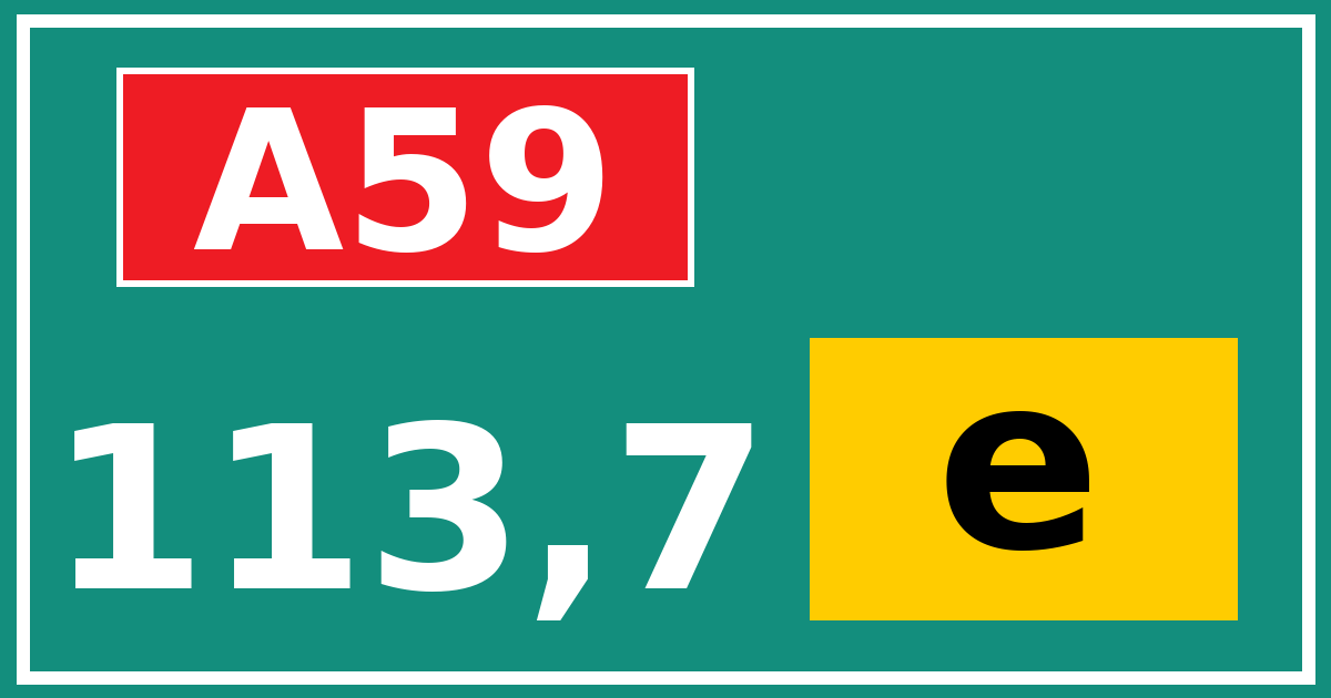 Hectometerbord A59 113,7 letter e