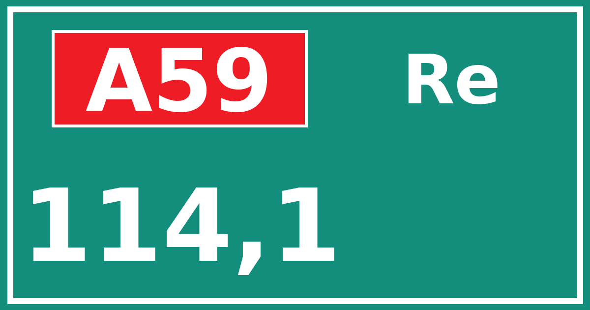 Hectometerbord A59 114,1 zijde Re