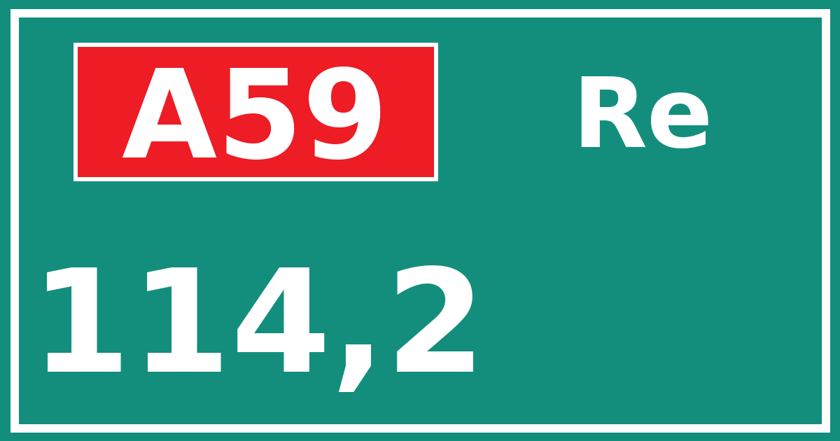 Hectometerbord A59 114,2 zijde Re