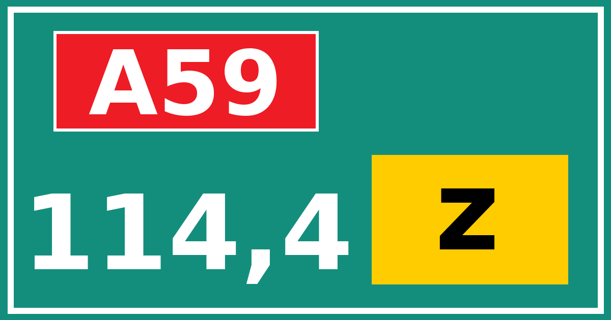 Hectometerbord A59 114,4 letter z
