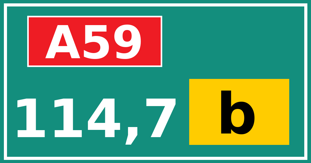 Hectometerbord A59 114,7 letter b