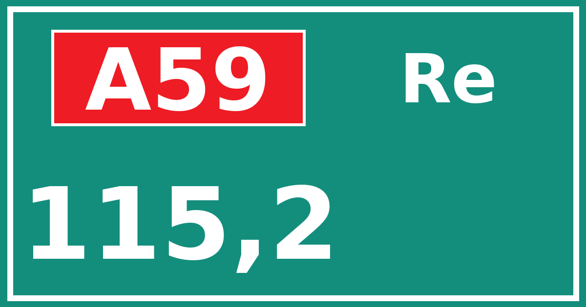 Hectometerbord A59 115,2 zijde Re
