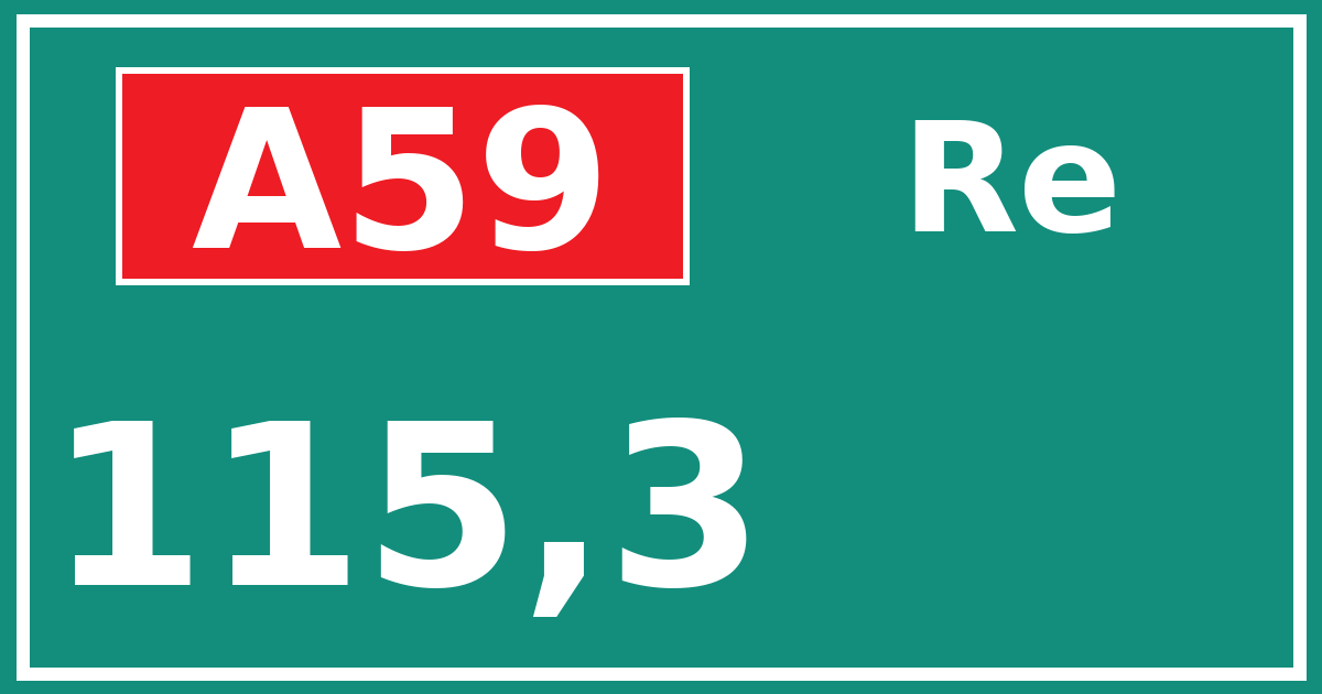 Hectometerbord A59 115,3 zijde Re
