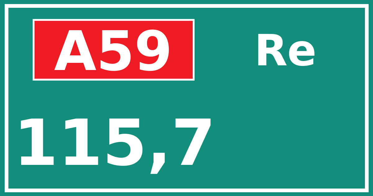Hectometerbord A59 115,7 zijde Re