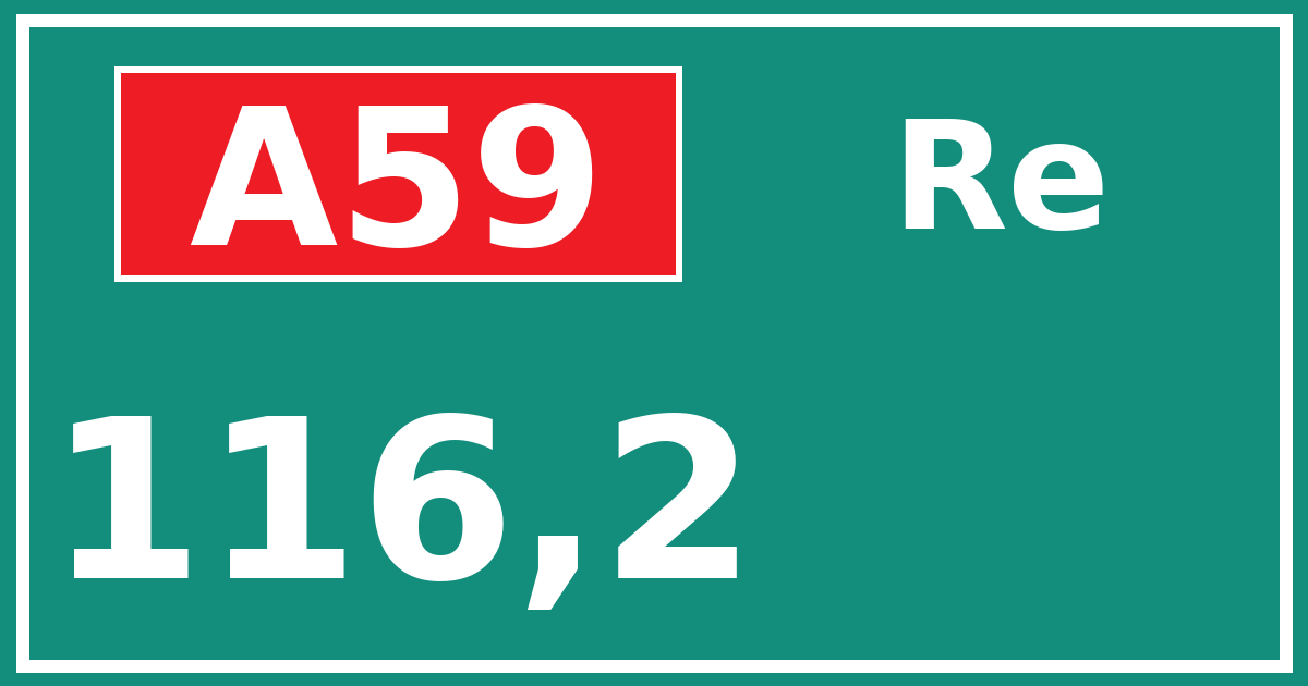 Hectometerbord A59 116,2 zijde Re
