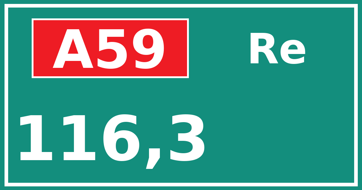 Hectometerbord A59 116,3 zijde Re