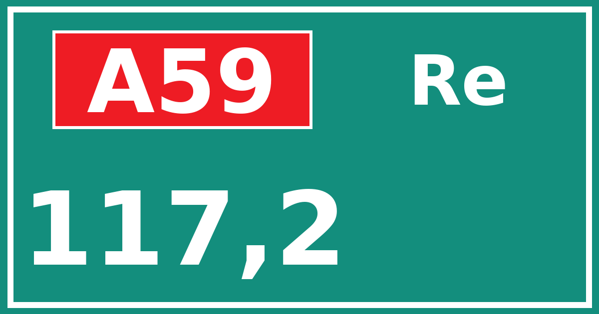 Hectometerbord A59 117,2 zijde Re