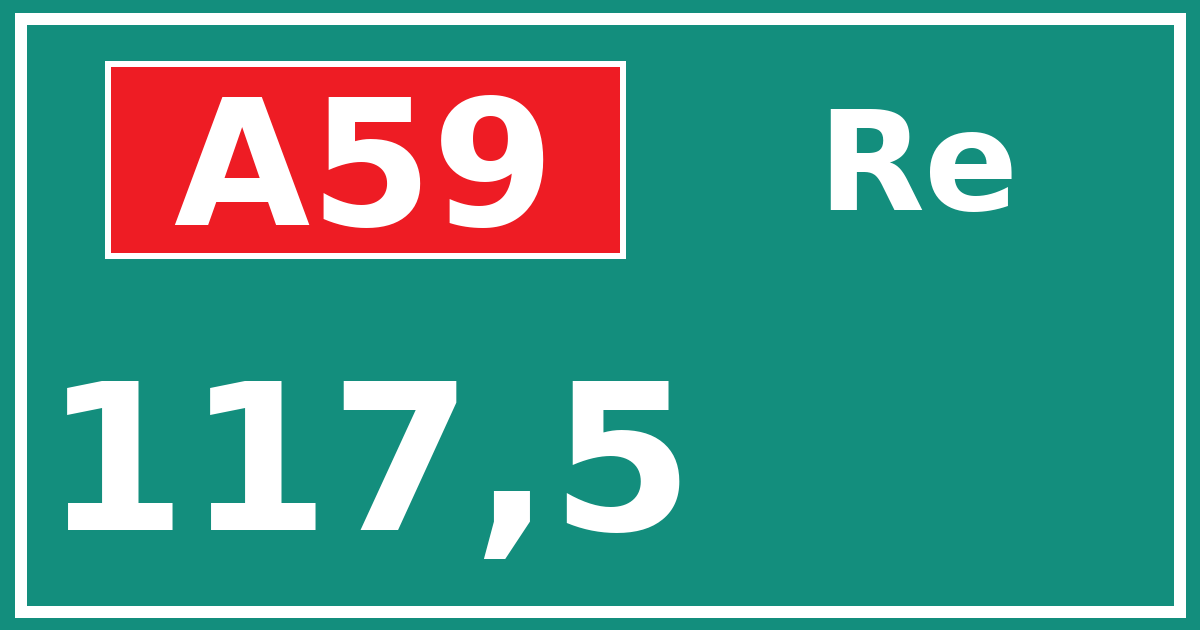 Hectometerbord A59 117,5 zijde Re