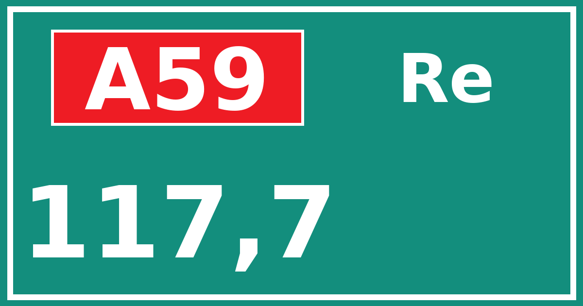 Hectometerbord A59 117,7 zijde Re