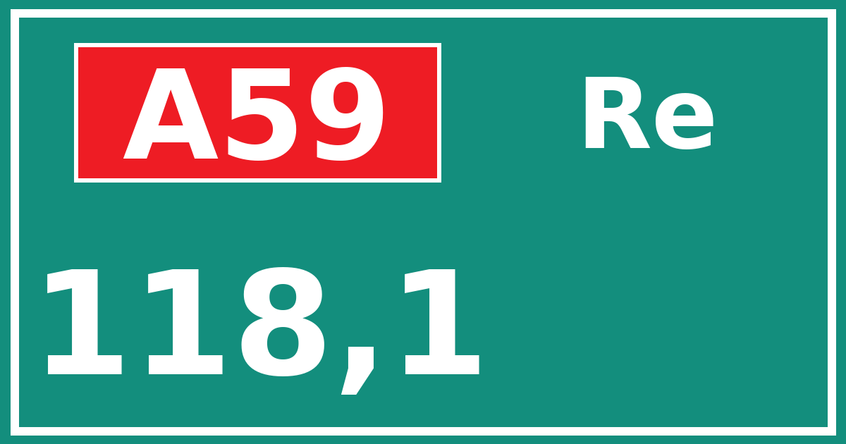 Hectometerbord A59 118,1 zijde Re