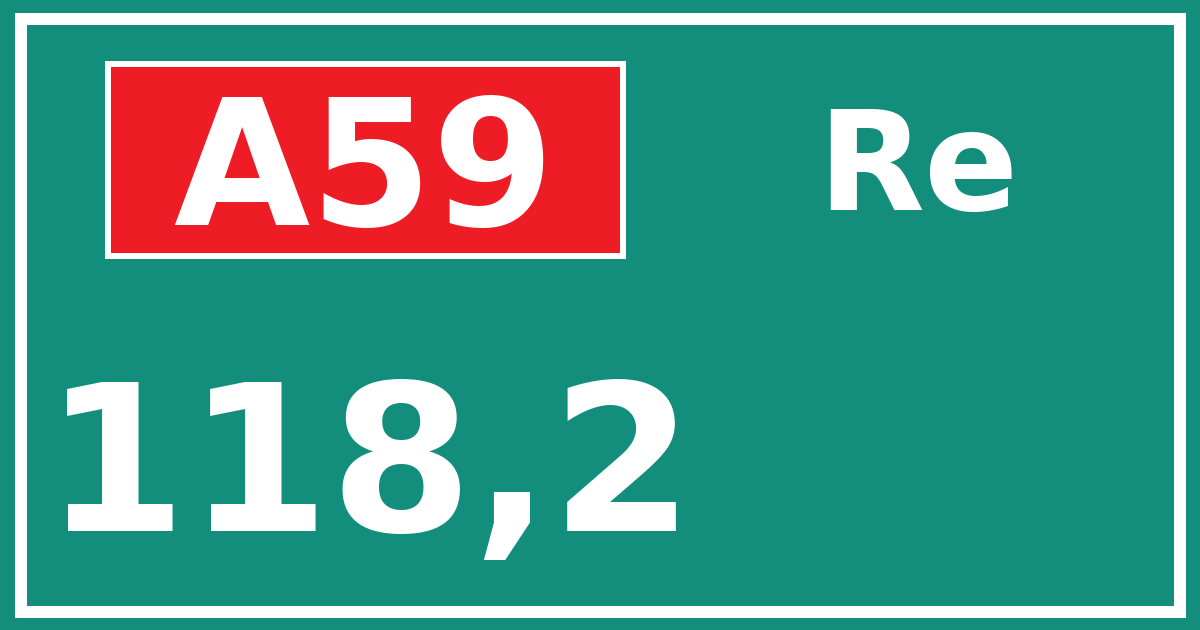 Hectometerbord A59 118,2 zijde Re