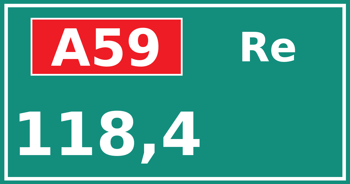 Hectometerbord A59 118,4 zijde Re