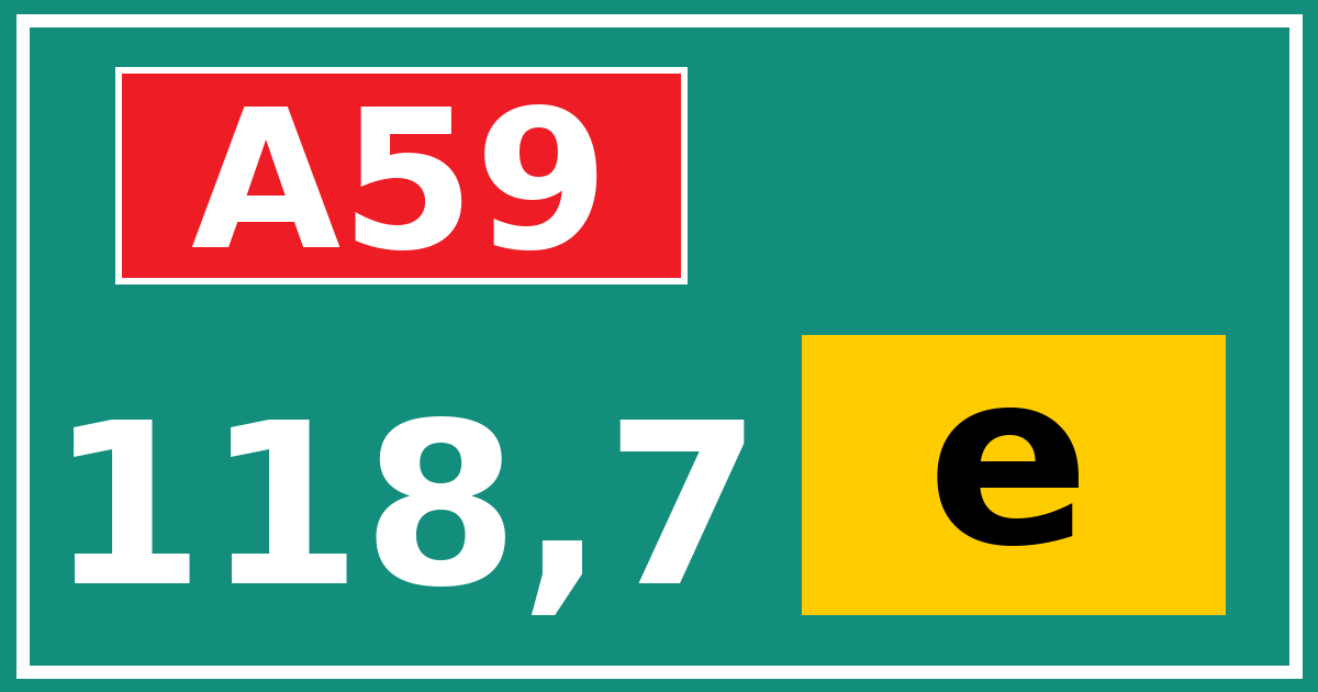 Hectometerbord A59 118,7 letter e
