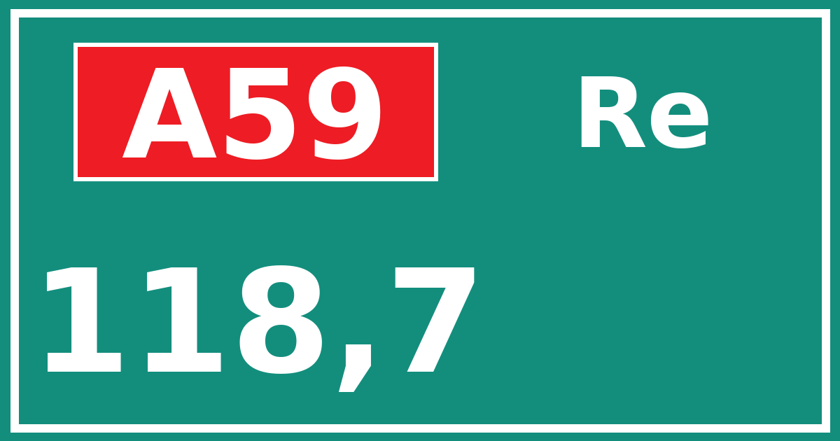 Hectometerbord A59 118,7 zijde Re
