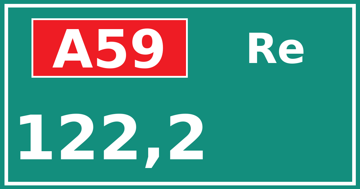 Hectometerbord A59 122,2 zijde Re
