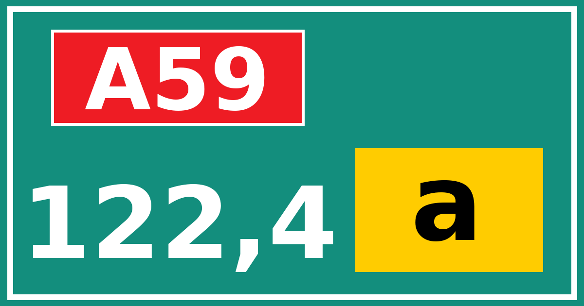 Hectometerbord A59 122,4 letter a
