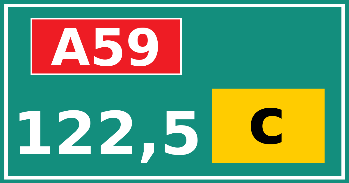 Hectometerbord A59 122,5 letter c
