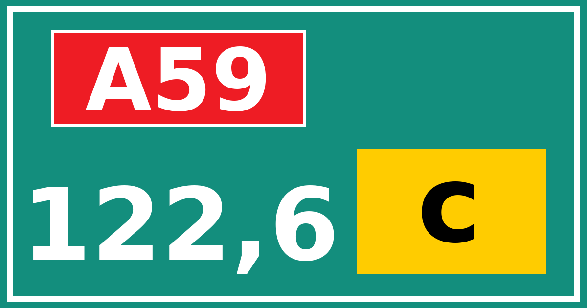 Hectometerbord A59 122,6 letter c