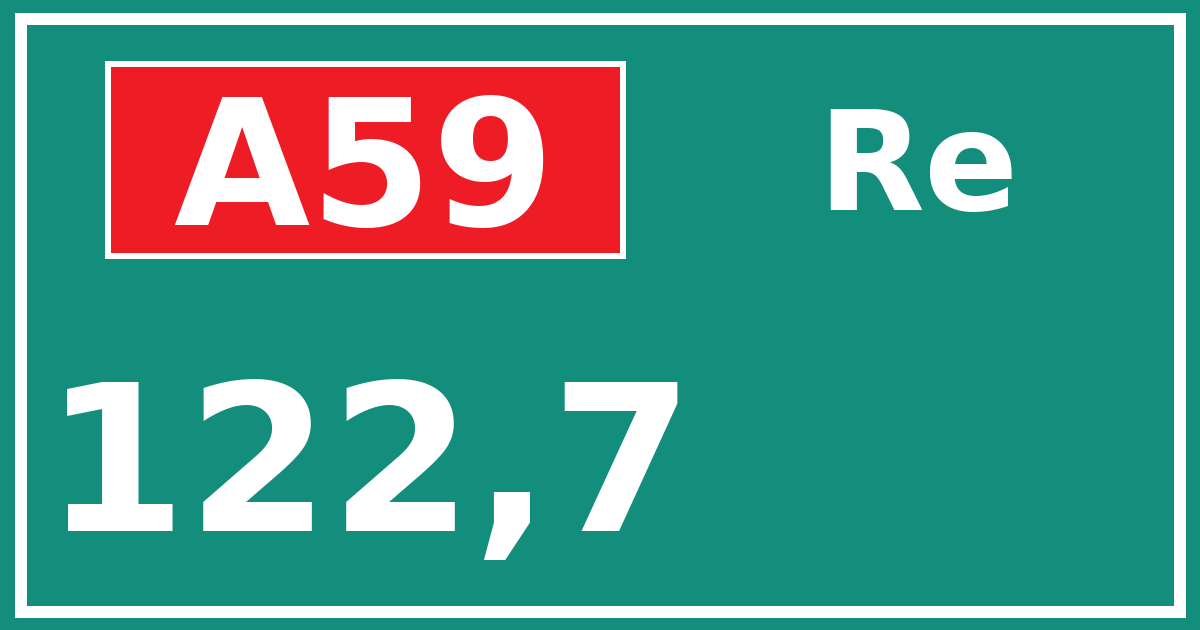 Hectometerbord A59 122,7 zijde Re