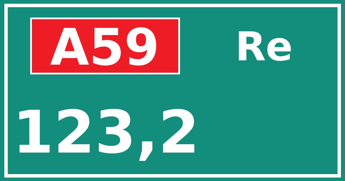 Hectometerbord A59 123,2 zijde Re