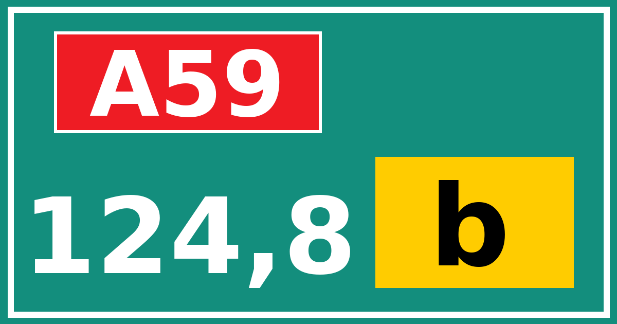 Hectometerbord A59 124,8 letter b