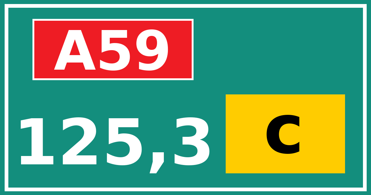 Hectometerbord A59 125,3 letter c